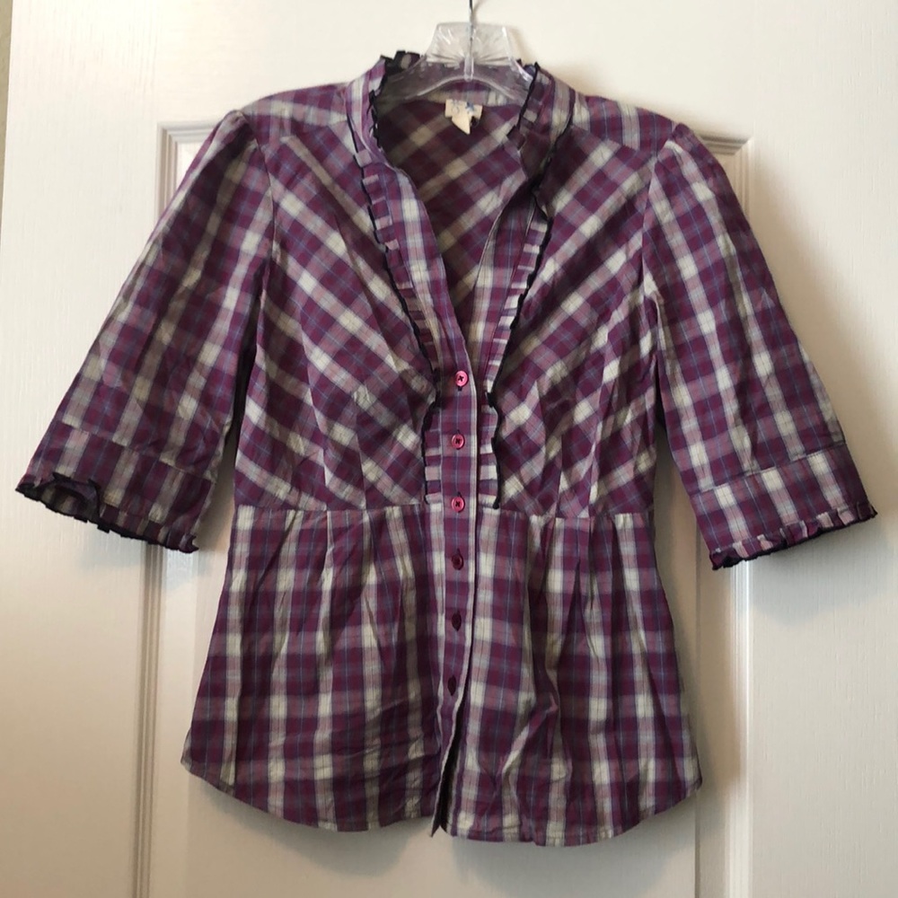 Plaid top by Anthropologie